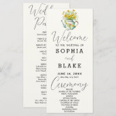 Rustic Country Daisies White Cream Wedding Program (Vorne/Hinten)