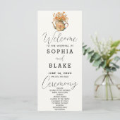 Rustic Country Daisies White Cream Wedding Program (Stehend Vorderseite)
