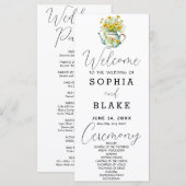 Rustic Country Daisies White Wedding Program (Vorne/Hinten)