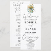 Rustic Country Daisies White Wedding Program (Vorne/Hinten)
