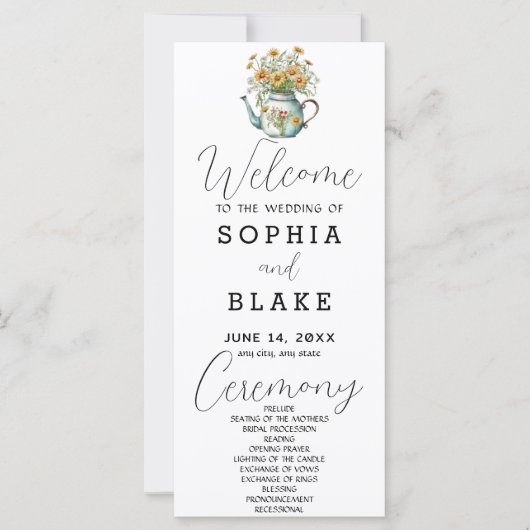 Rustic Country Daisies White Wedding Program (Vorderseite)