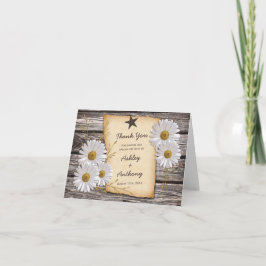 Rustic Country Daisy Floral Wedding Vielen Dank Dankeskarte