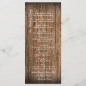 Rustic Country Double Hearts Wood Wedding Programm (Rückseite)
