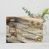 Rustic Country Engagement Party Einladung (Stehend Vorderseite)