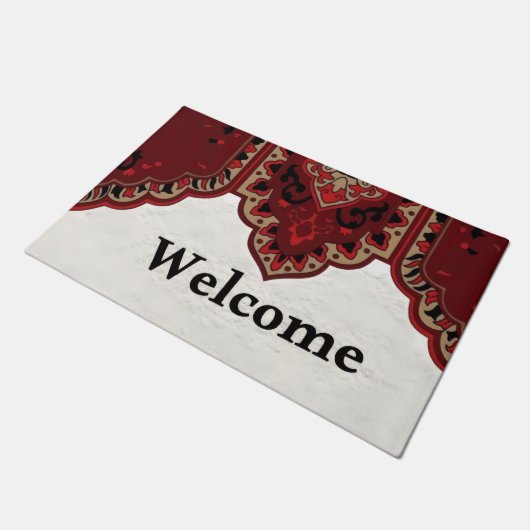 Rustic Country Entryway Doormat with Decorative Ar Fußmatte (Schrägansicht)