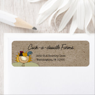 Rustic Country Farm Rooster Rücksendeadresse