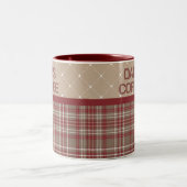 Rustic Country Farmhouse Plaid Mug Zweifarbige Tasse (Mittel)
