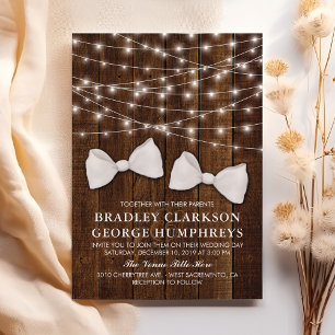 Rustic Country Fliege Gay Hochzeit Einladung