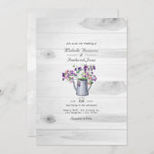 Rustic Country Garden Floral QR Code RSVP Wedding  Einladung (Vorne/Hinten)