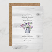 Rustic Country Garden Floral QR Code UAWG Wedding Einladung (Vorne/Hinten)