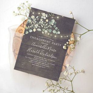 Rustic Country Greenerity Garden Engagement Party Einladung