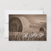 Rustic Country Hay Bale Rural Wedding RSVP Cards Karte (Rückseite)