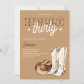 Rustic Country Hello Thirty 30th Birthday Party Einladung (Vorderseite)