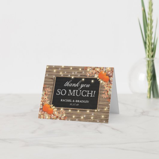Rustic Country Herbst Hochzeit im Herbst Danke (Vorderseite)