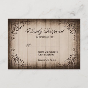 Rustic Country Horseshoe Wedding RSVP Cards
