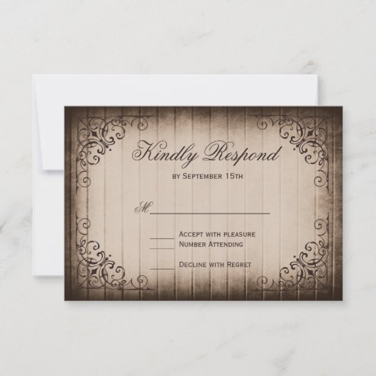 Rustic Country Horseshoe Wedding RSVP Cards Karte (Vorderseite)