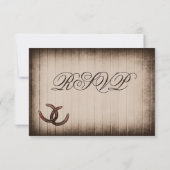 Rustic Country Horseshoe Wedding RSVP Cards Karte (Rückseite)