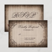 Rustic Country Horseshoe Wedding RSVP Cards Karte (Vorne/Hinten)