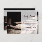 Rustic Country Horseshoes Cowboy Wedding RSVP Card (Vorne/Hinten)