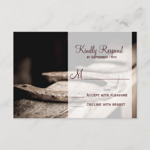Rustic Country Horseshoes Cowboy Wedding RSVP Card Karte