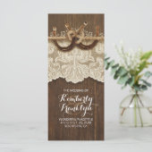 Rustic Country Horseshoes LaceWood Wedding Program Programm (Stehend Vorderseite)