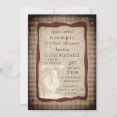 Rustic Country Karo Rooster Kitchendusche Einladung (Vorderseite)