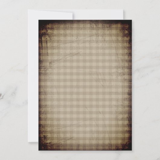 Rustic Country Karo Rooster Kitchendusche Einladung (Rückseite)