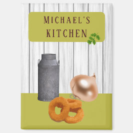 Rustic Country Kitchen with Name Magnet