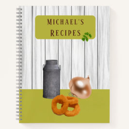 Rustic Country Kitchen with Name Recipe Book Notizblock