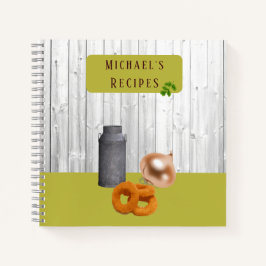 Rustic Country Kitchen with Name Recipe Book Notizblock
