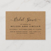 Rustic Country Kraft Brautparty Ticket Einladung (Vorderseite)