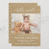 Rustic Country Kraft Foto Geburtsankündigung Ankündigung (Vorne/Hinten)