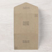 Rustic Country Kraft Monogram Heart Tree Wedding All In One Einladung (Außenbereich)