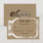 Rustic Country Kraft Paper Mason Jar Wedding RSVP Karte (Vorne/Hinten)