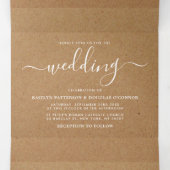 Rustic Country Kraft Simple Script Wedding Suite Dreifach Gefaltete Einladung (Innenseite Mitte)
