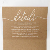 Rustic Country Kraft Simple Script Wedding Suite Dreifach Gefaltete Einladung (Innen Erste Seite)