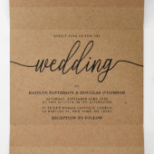 Rustic Country Kraft Simple Script Wedding Suite Dreifach Gefaltete Einladung (Innenseite Mitte)