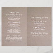 Rustic Country Kraft Wedding Bi-fold Programm (Vorderseite)