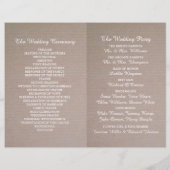 Rustic Country Kraft Wedding Bi-fold Programm (Rückseite)