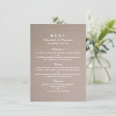 Rustic Country Kraft Wedding Menu Menükarte (Stehend Vorderseite)