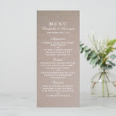 Rustic Country Kraft Wedding Menu Menükarte (Stehend Vorderseite)