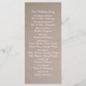 Rustic Country Kraft Wedding Program Programm (Rückseite)