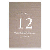 Rustic Country Kraft Wedding Tischnummer (Vorderseite)