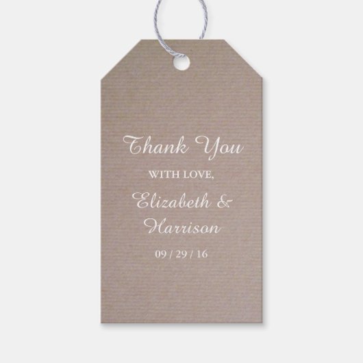 Rustic Country Kraft Wedding Vielen Dank für Ihr I Geschenkanhänger (Vorderseite)