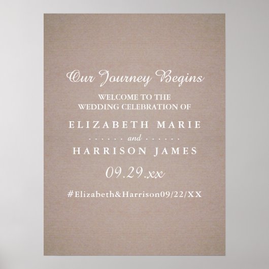 Rustic Country Kraft Wedding Welcome Poster (Vorne)