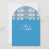 Rustic Country Lace Blue Wedding Einladungen (Rückseite)