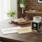 Rustic Country Leaves Name & Fancy Return Address Permastempel