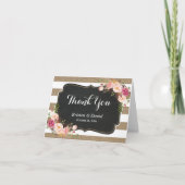 Rustic Country Linen Burlap Floral Vielen Dank Dankeskarte (Vorderseite)