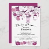 Rustic Country Mason Jar Baby Dusche Einladung (Vorne/Hinten)