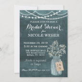 Rustic Country Mason Jar Barn Brautparty Einladung (Vorderseite)